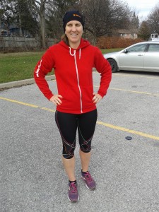 Caitlin testing out the tights