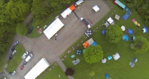 Overhead drone picture of start/finish