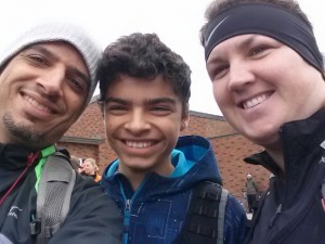 Pre-Race with my son and wife!